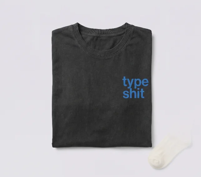 Blue stacked-logo tee